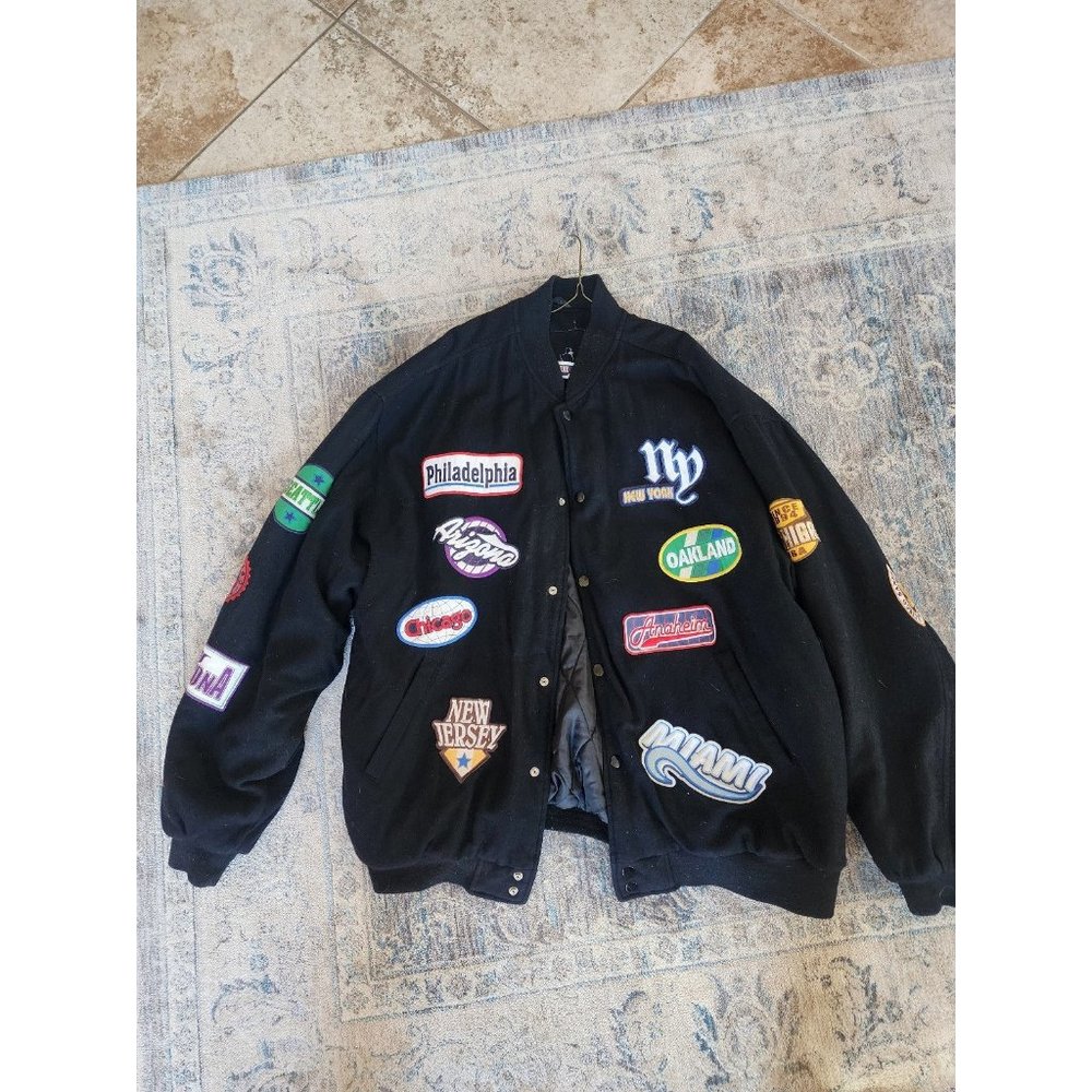 men bomber varsity jacket Delf embroidered Patch 3xl